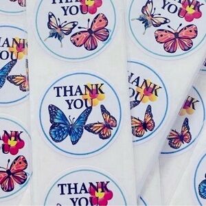 40 Small Thank You Stickers! (Quarter Size)